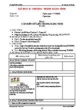 Kế hoạch dạy học Tin học 7 - Tiết 17+18, Bài 4 Căn biên dữ liệu trong bảng tính (2 tiết) - Năm học 2016-2017 - Nguyễn Văn Dũng